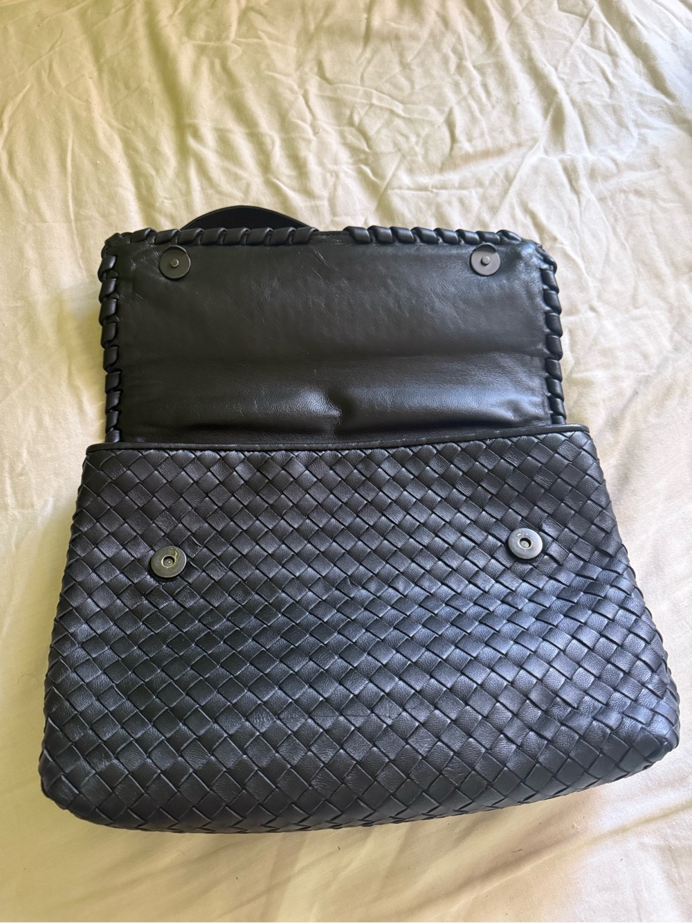 Bottega Veneta Olimpia handbag black Intrecciato woven leather. - Picture 2 of 12